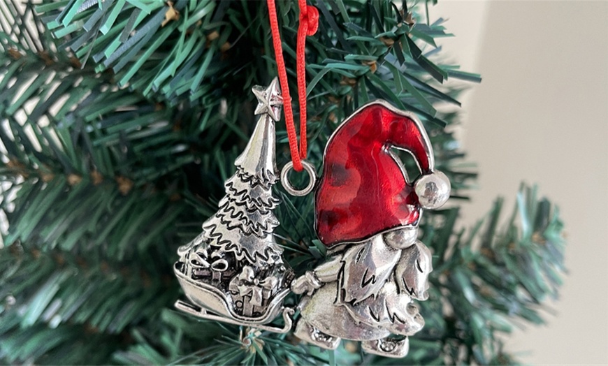 Image 3: Christmas Gonk Gnomes Metal Hanging Decorations