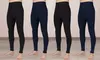 Men Winter Fleece Lined Elastic Thermal Black Long Legging Underwear Pants