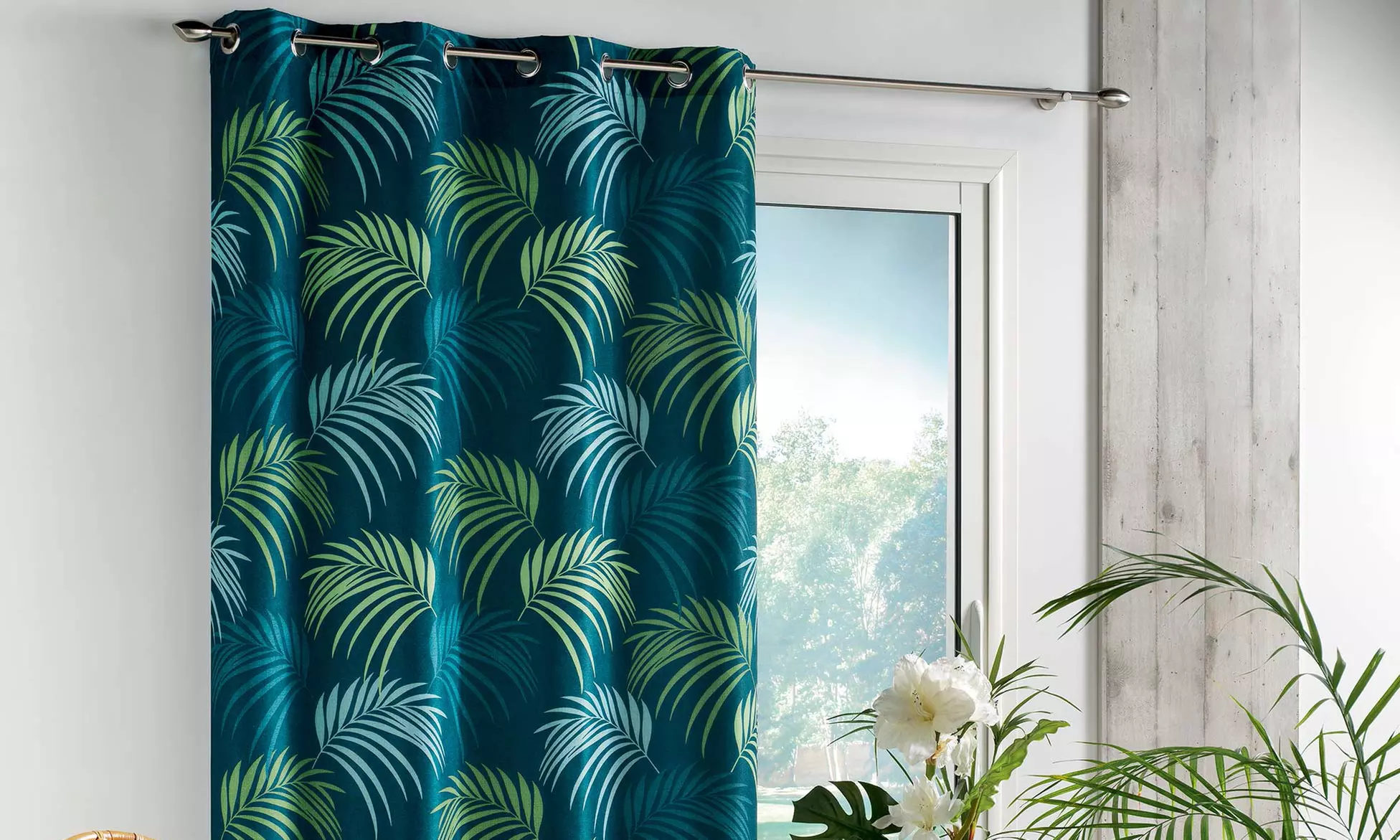 Rideau à œillets imprimé, disponible à l'unité ou par lot de 2 - Primary Image