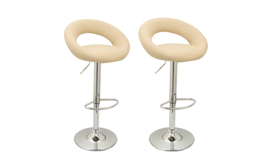 Image 12: Two Faux Leather Bar Stools