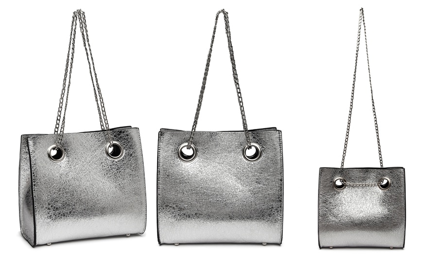 Image 8: Metallic Square Shoulder Bag