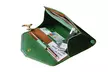 Bolso cartera de sobre elegante; marrón/verde, múltiples ranuras, compartimento con cremallera para monedas - Second Medium
