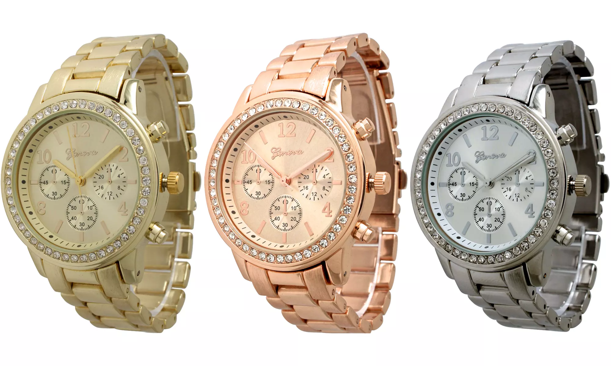 Geneva Women's Boyfriend Watch with Crystal Bezel - Primary Image