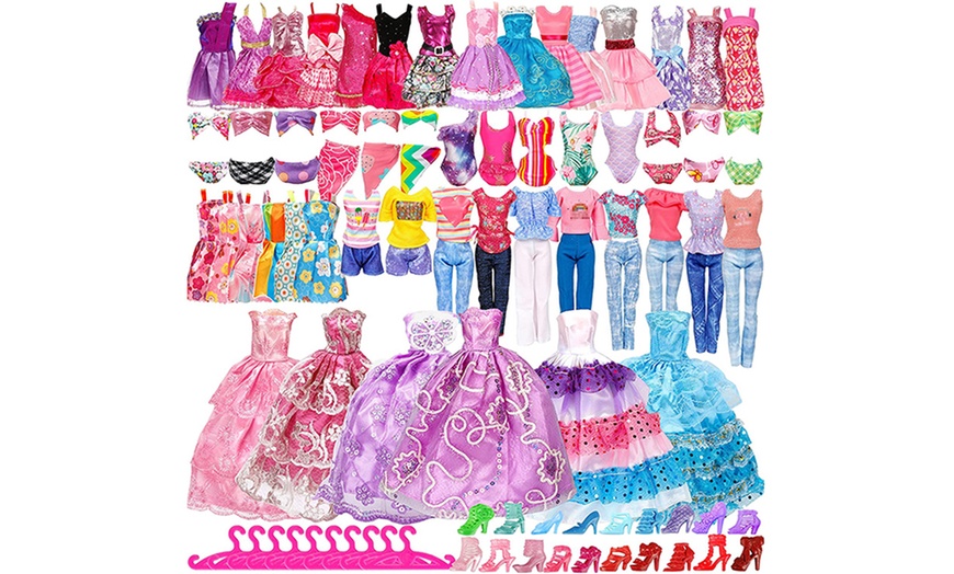 Image 1: 50-Piece Doll Clothes and Accessories Set 