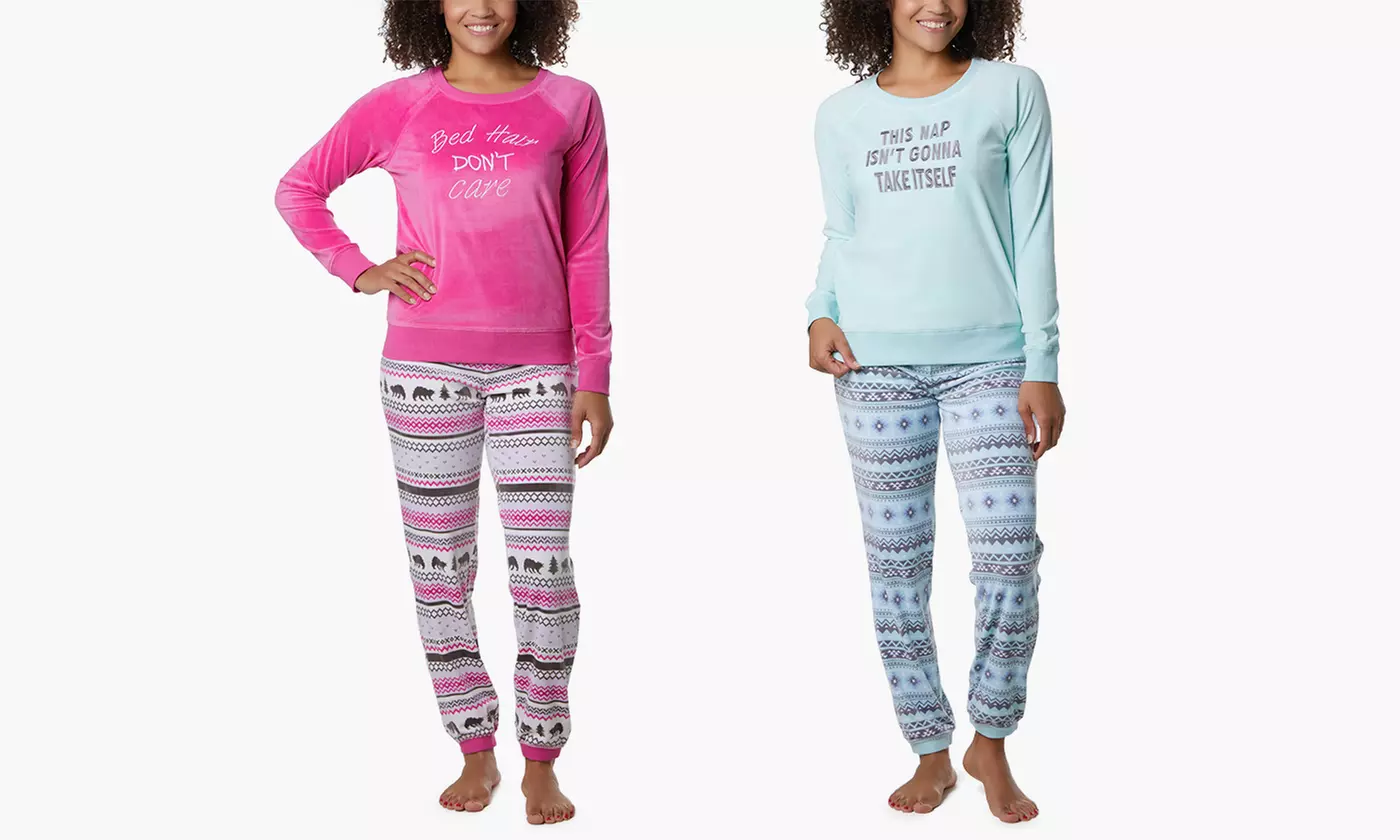 Muk Luks Free to Be Me Women's Silky Velour Pajama Set - Primary Image