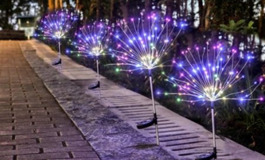 Image 5: One or Two Packs of Solar Fireworks LED Lights