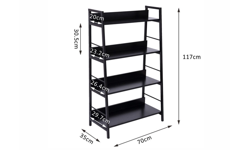 Image 11: HOMCOM Leaning Ladder Bookshelf