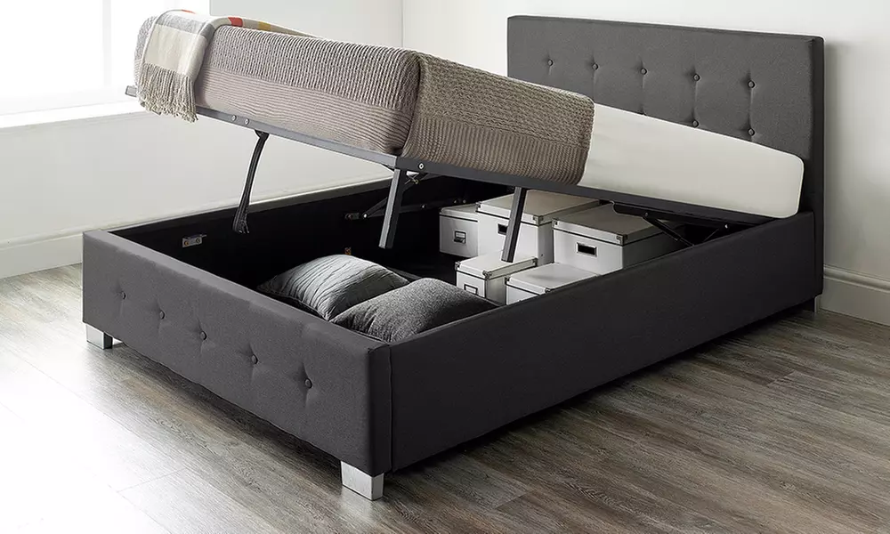 Fabric Ottoman Storage Bed with Optional Mattress