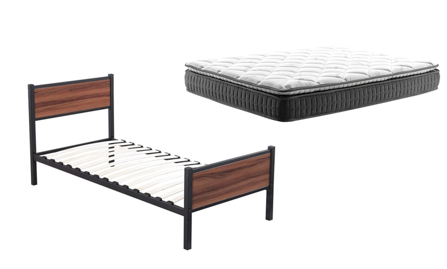 Image 23: Lit style industriel Texas, matelas en option, Sampur