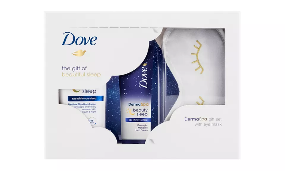 Coffret cadeau Dove spécial nuit avec crème hydratante corps et main et masque de nuit - Second Medium