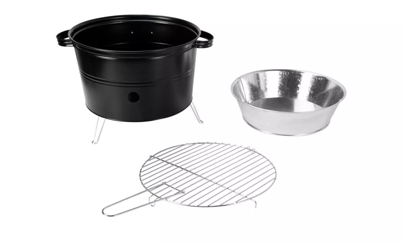 Barbecue rond portatif au charbon de bois