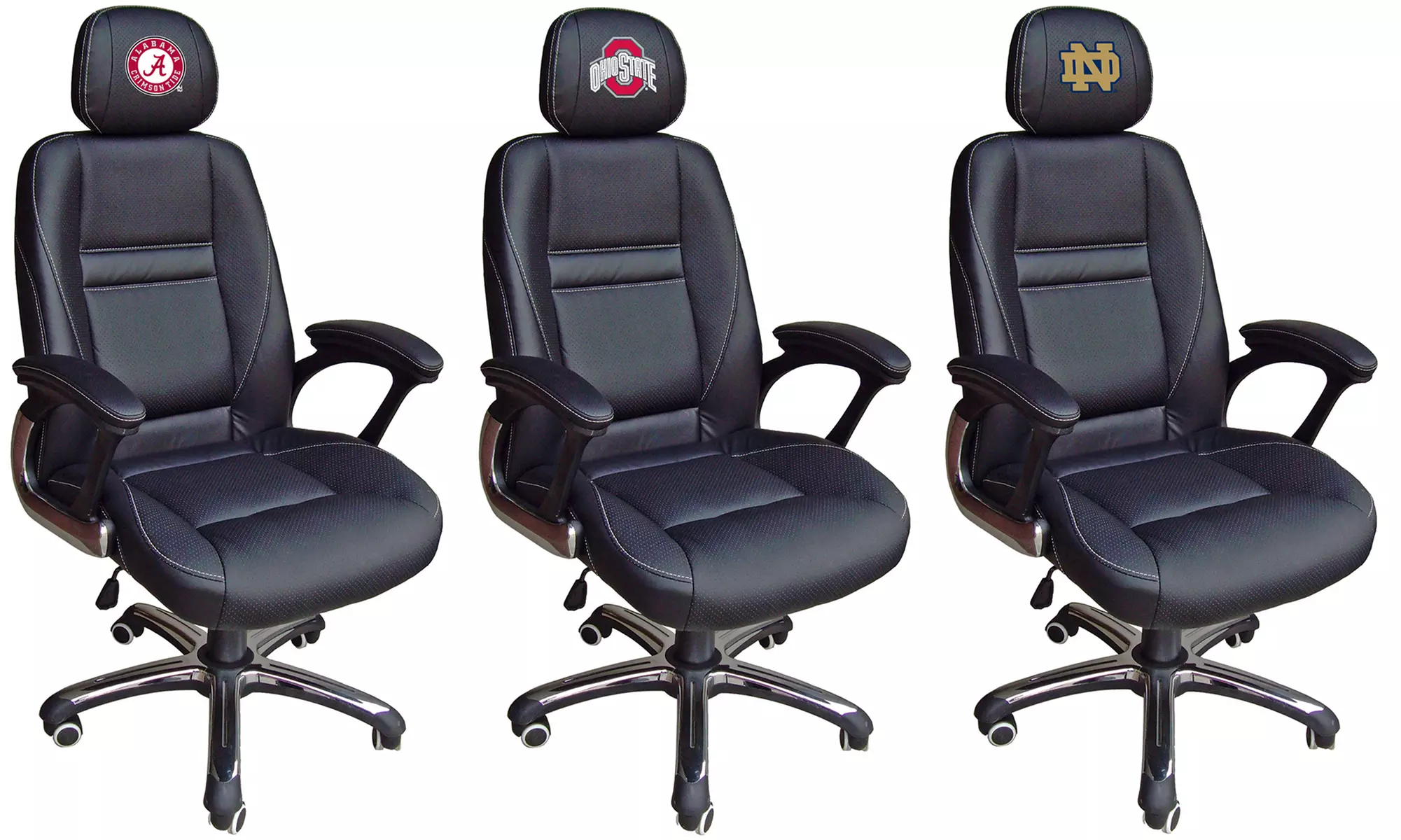 NCAA Black Bonded Leather Office Chairs - Primary Image