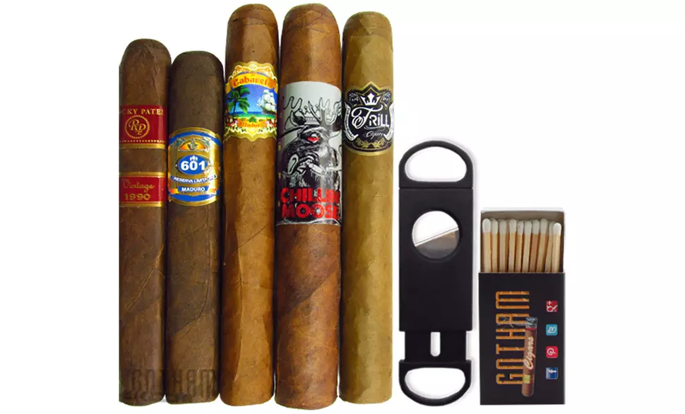 5-Piece Cigar Spring Sampler with Cutter & Matches from Gotham Cigars - Primary Image