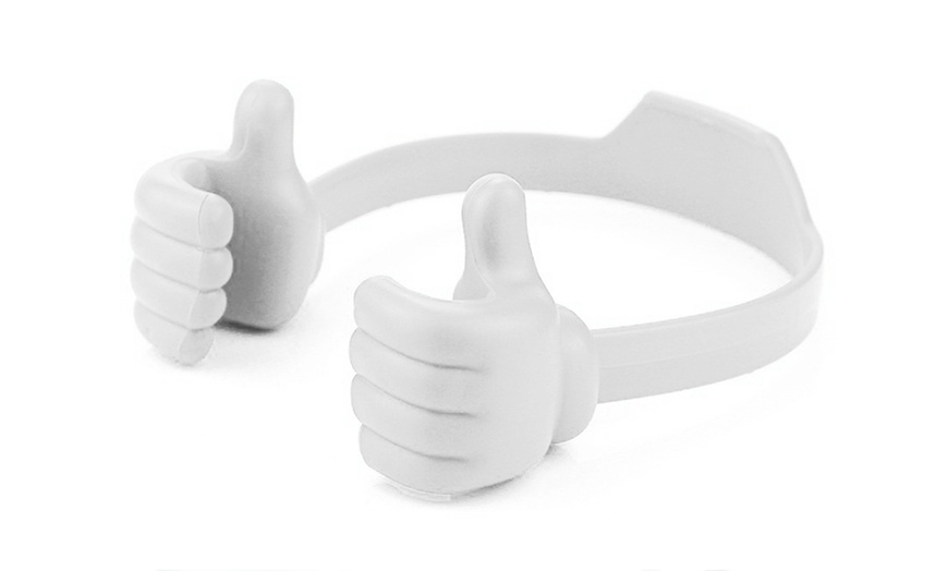 Image 9: One or Two Thumbs-Up Mobile Phone or Tablet Holders