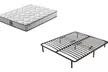 Sommier orthopédique, cadre lit métallique, lattes réglables, revêtement carbone, pieds inclus, option matelas, Sampur - Second Medium