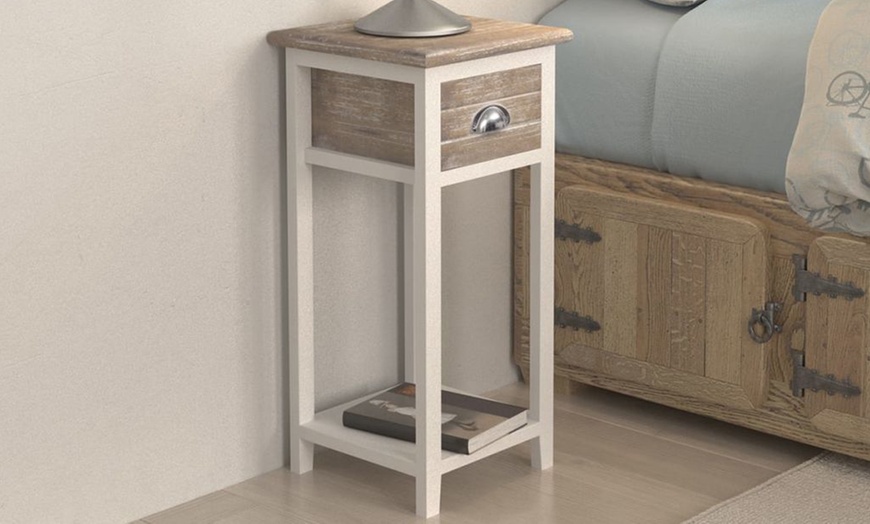 Image 4: Rustic-Style Bedside Cabinet