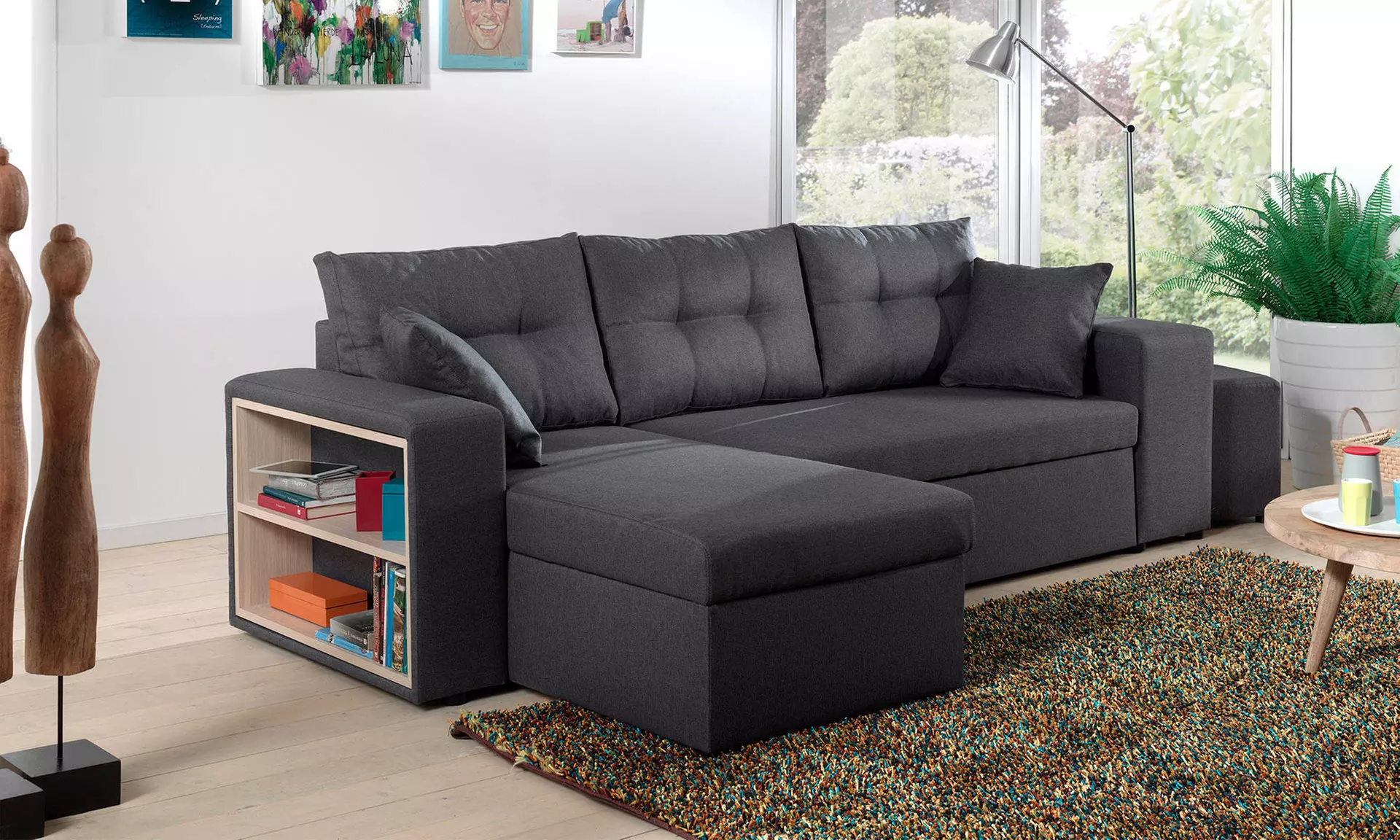 Canapé convertible California avec méridienne, livraison gratuite - Primary Image