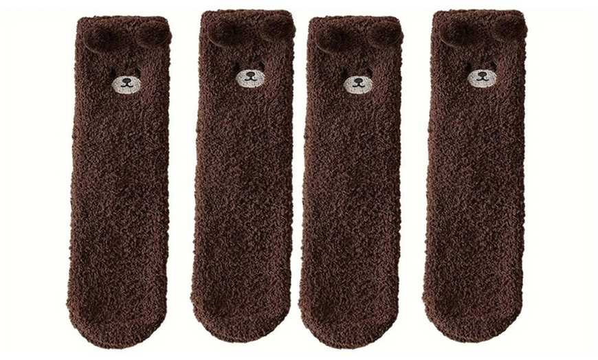 Image 11: Calcetines de felpa de oso de peluche