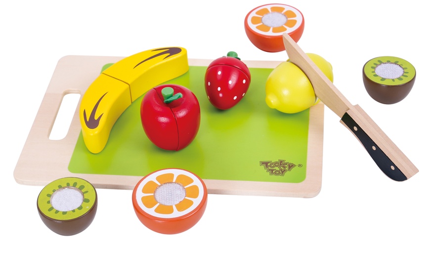 Image 2: Juego de frutas de madera