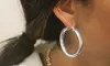 5MM Thick Solid 925 Sterling Silver 40MM French Lock Hoop Earrings