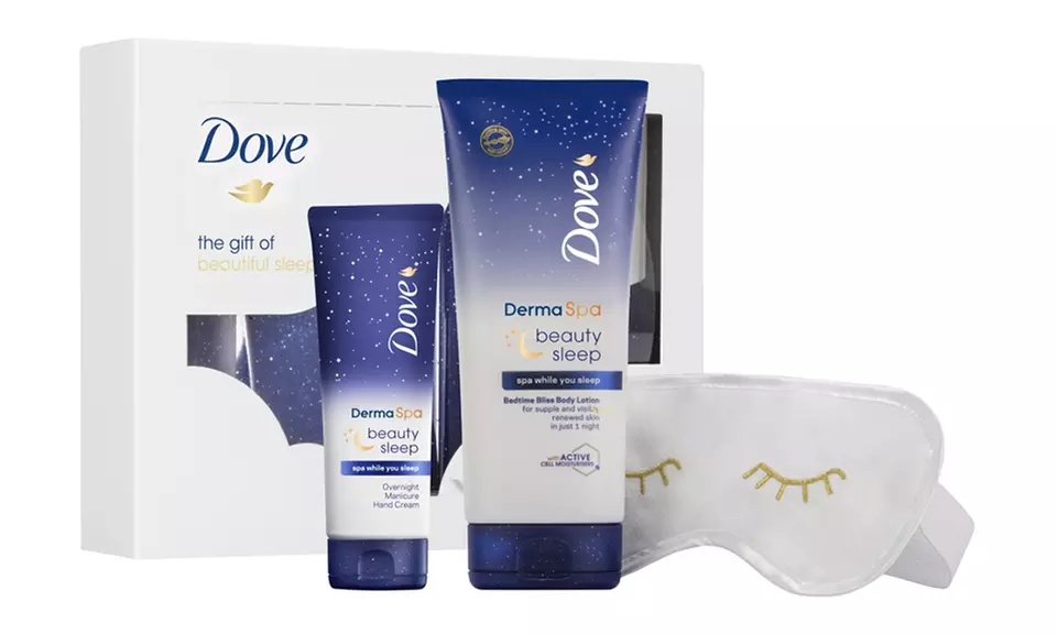 Coffret cadeau Dove spécial nuit avec crème hydratante corps et main et masque de nuit - Primary Image