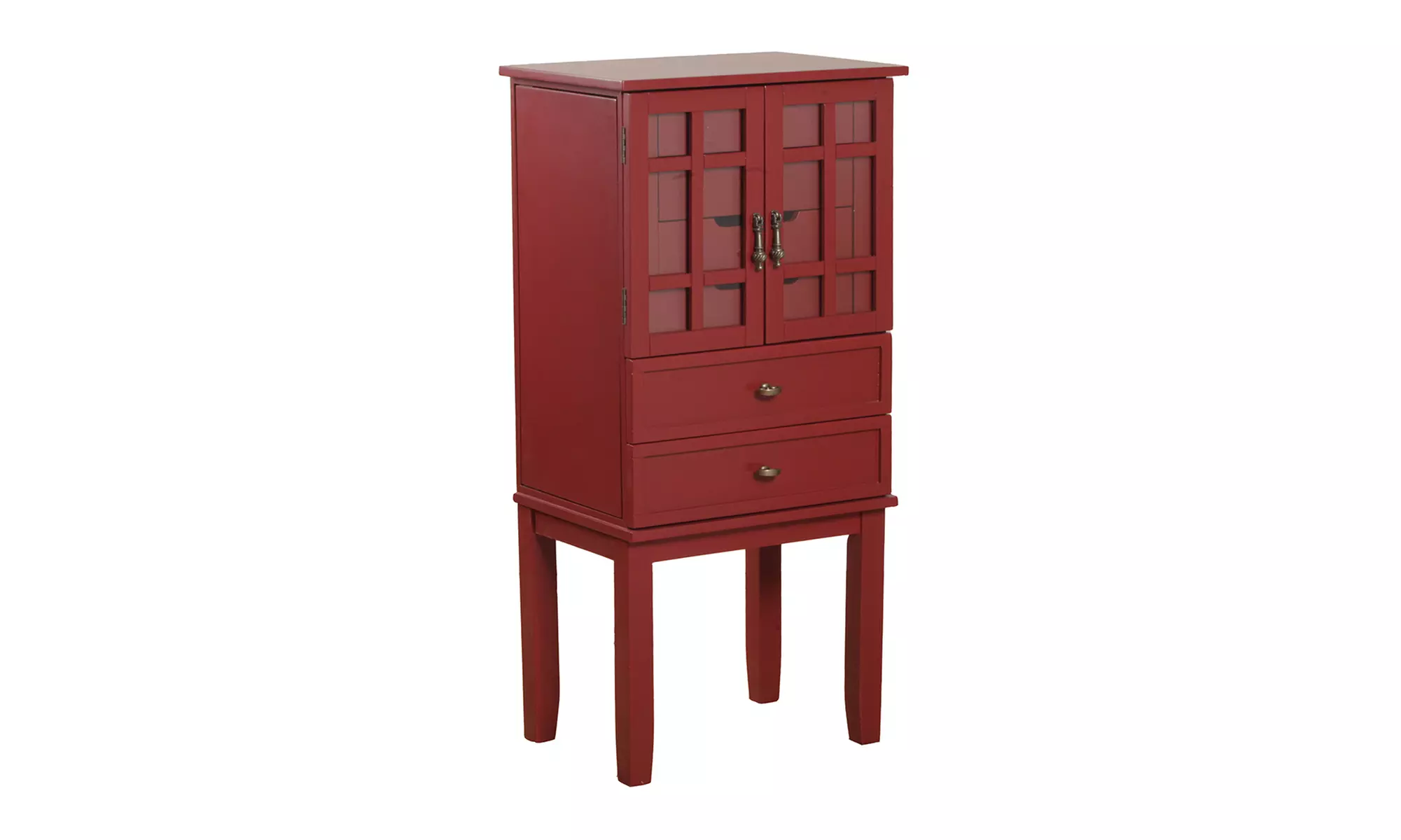 Red Glass Door Jewelry Armoire - Primary Image