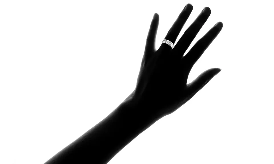 Silver Plated Eternity Ring with Cubic Zirconias - Second Medium