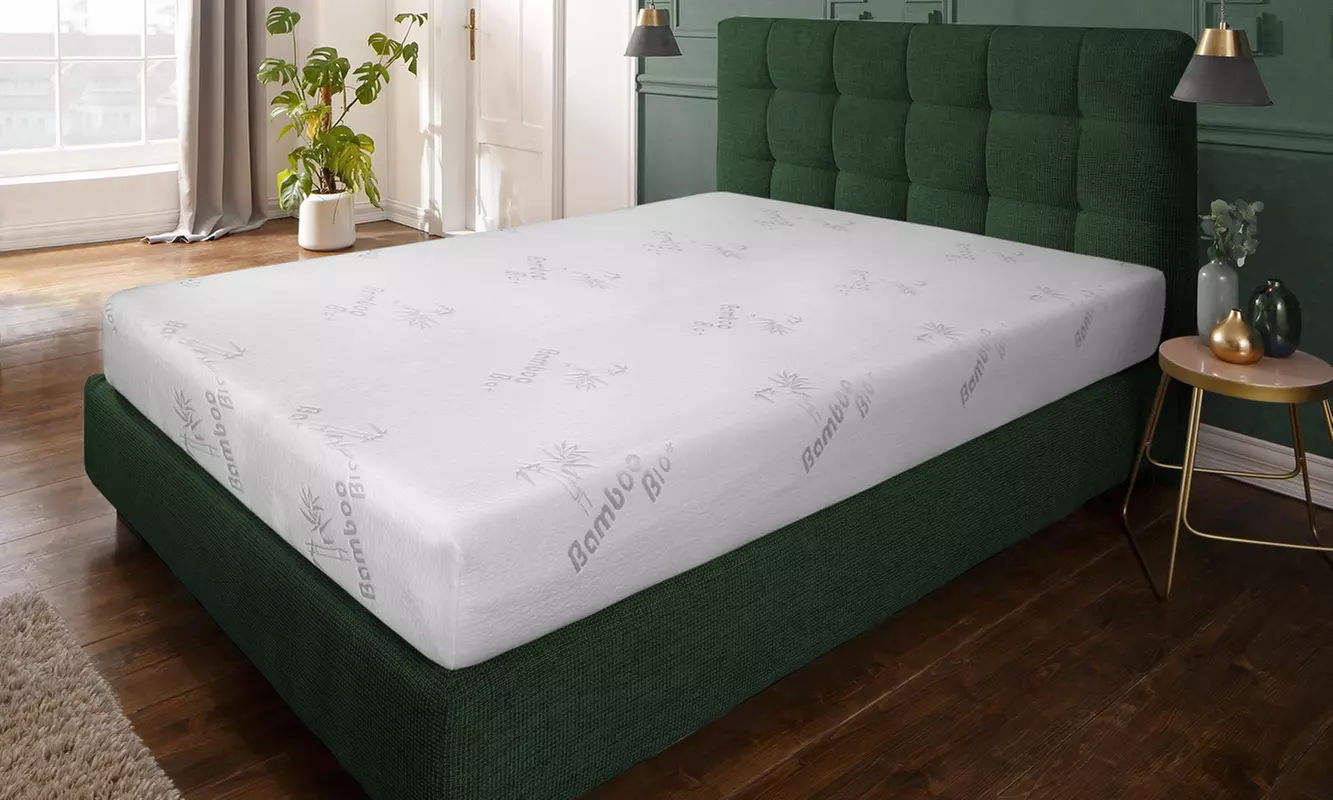 Matelas Ergotherapy Bambou 21cm mémoire de forme et particules de gel frais, déhoussable fibres de bambou, marque Sampur - Primary Image