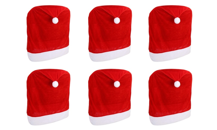 Image 9: Set da 2, 4 o 6 coprisedia a forma di cappello di Babbo Natale