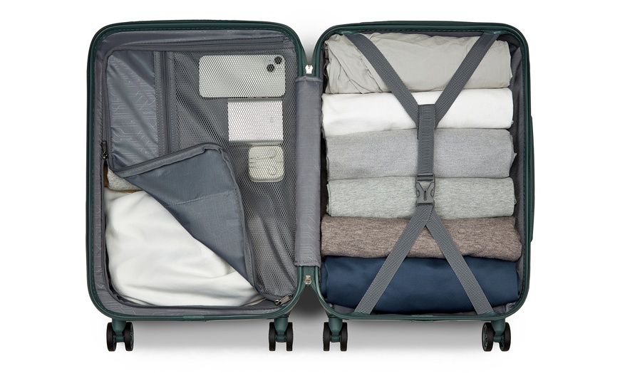 Image 10: One or Three Minimalist Design Hard Shell Luggage Set with TSA Lock 