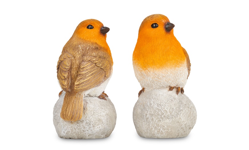 Image 3: Two or Four Robins on Stones Ornaments