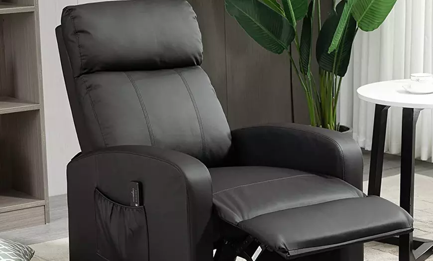 Image 8: HomCom Massage Recliner Sofa Chair