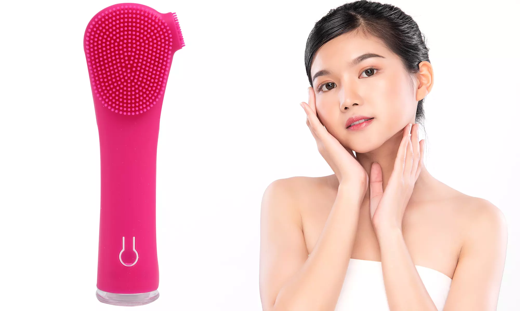 Spazzola in silicone per la pulizia del viso con due lati Cenocco, con ricarica USB - Primary Image