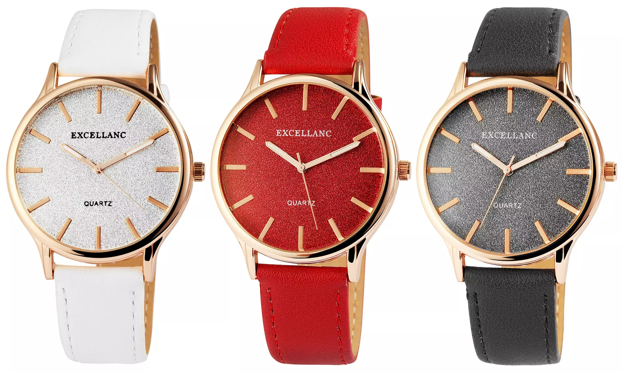 Excellanc Damen-Armbanduhr mit Band aus Lederimitation in der Farbe nach Wahl - Primary Image