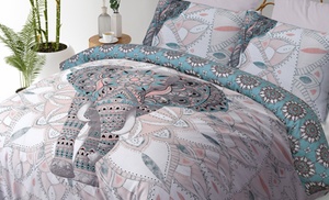 Elephant Mandala Design Reversible Duvet Set