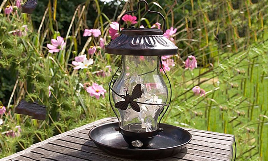 Image 4: Solar LED Bird Feeder Lantern 