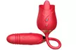 New Rose Flower 3 Generations 2 In 1 Tongue Licking G-spot telescopic Vibrator - Second Medium