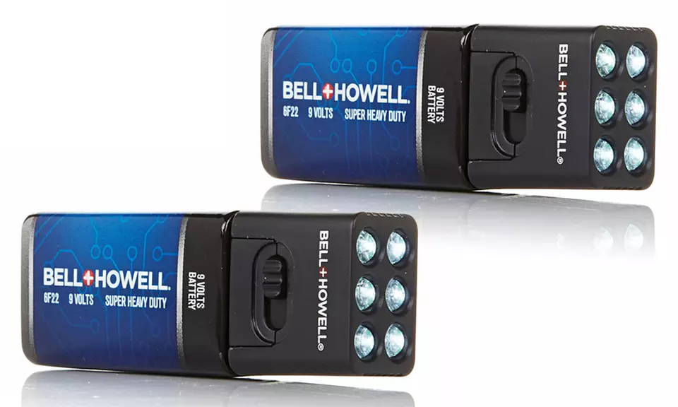 Block-lite Micro Brite 6-LED Mini Flashlights with Bell + Howell 9V Batteries (2-Pack) - Primary Image