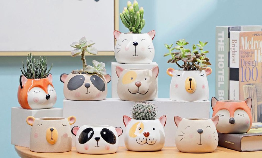 Image 2: Animal-themed Planter Pots