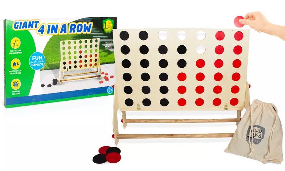 Jeu Puissance 4 géant en bois avec sac de transport - Primary Image