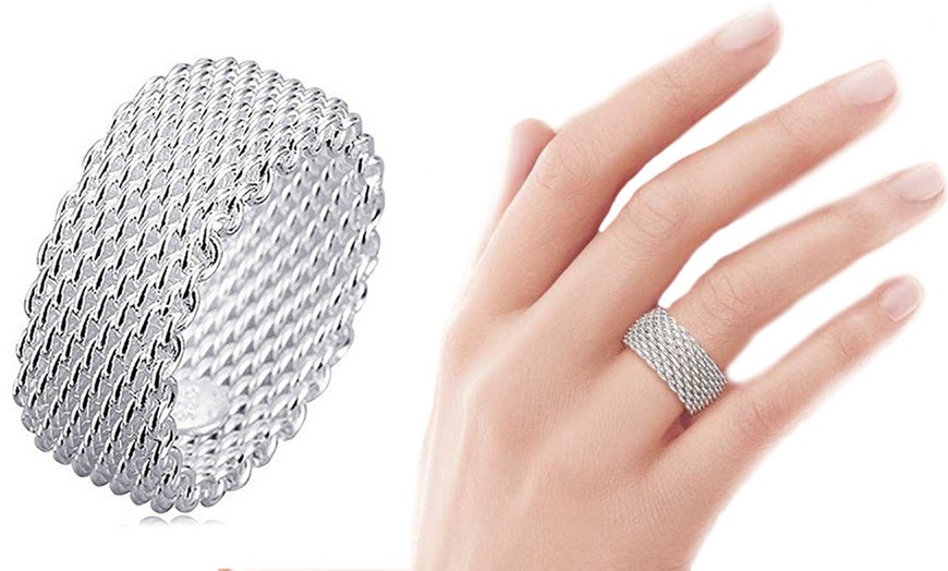 Image 1: Woven Mesh Ring