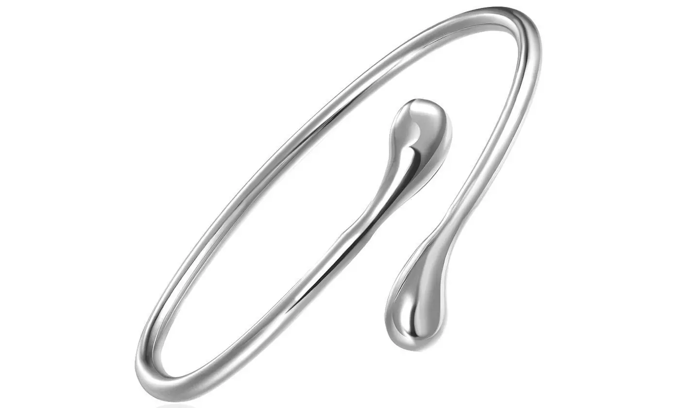 Teardrop Bangle in Sterling Silver Plating - Primary Image