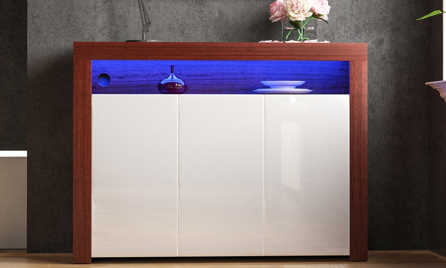 Image 42: Vida Designs Nova Two- or Three-Door LED Sideboard