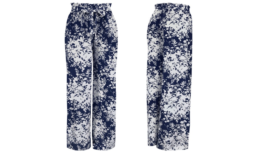 Image 6: Women's Wide-Legged Palazzo Floral-Print Pants