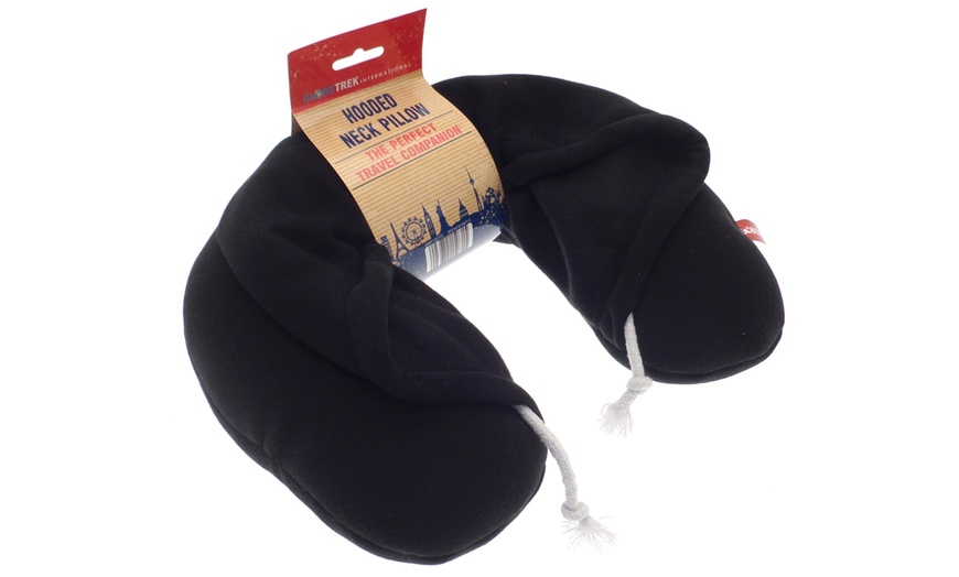 Image 3: Hooded Travel Neck Pillow