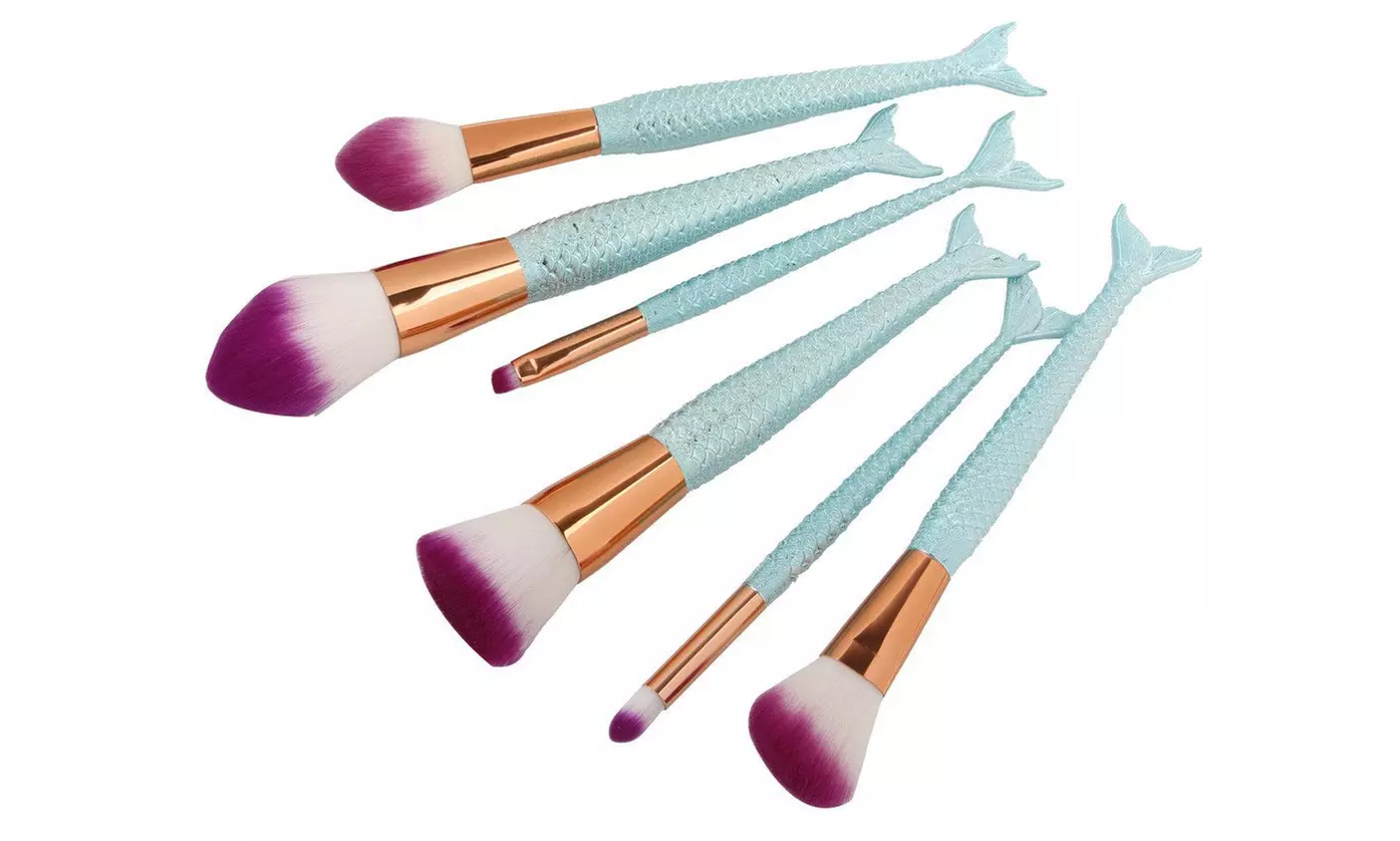 Mermaid Makeup Brush Set (6-Piece) - Second Medium