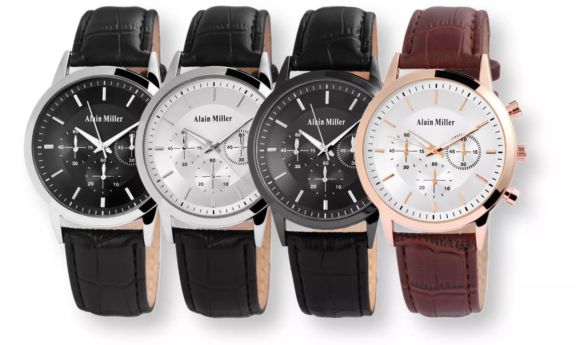 1 ou 2 montres pour homme Alain Miller en acier inoxydable, coloris au choix - Primary Image