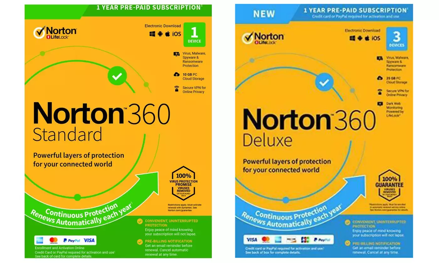 Norton 360 Standard or 360 Deluxe 2023 1-Year Subscription for 1 or 3 Devices - Primary Image