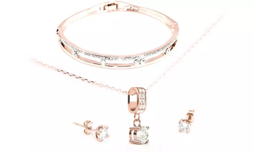 Image 3: Conjunto de 3 joyas West adornadas con cristales Swarovski®