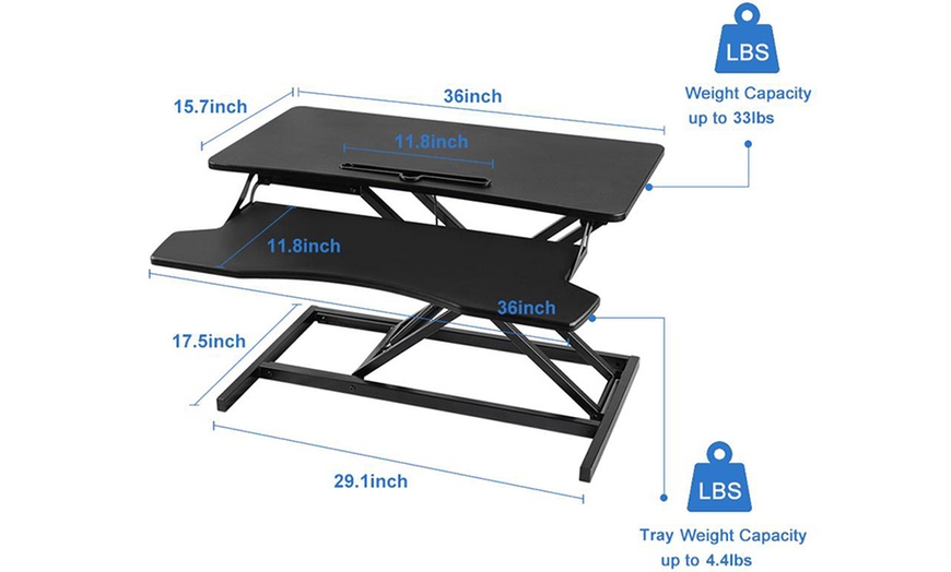 Image 4: Height Adjustable Sit Stand Desk